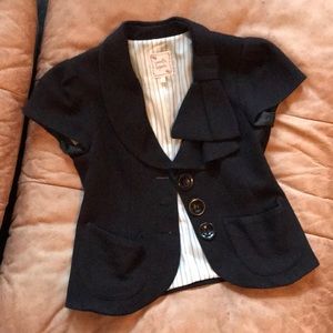 Nanette Lepore Black Short Sleeve Blazer